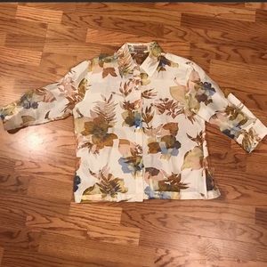 ⭐️3/$15 Notations Sheer Button Down Blouse